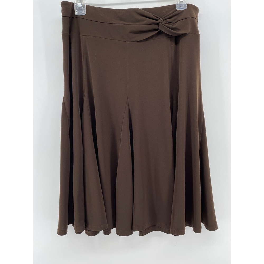 Fit and Flare Skirt Womens Medium Chocolate Brown Retro Flared Earthy Boho 90s